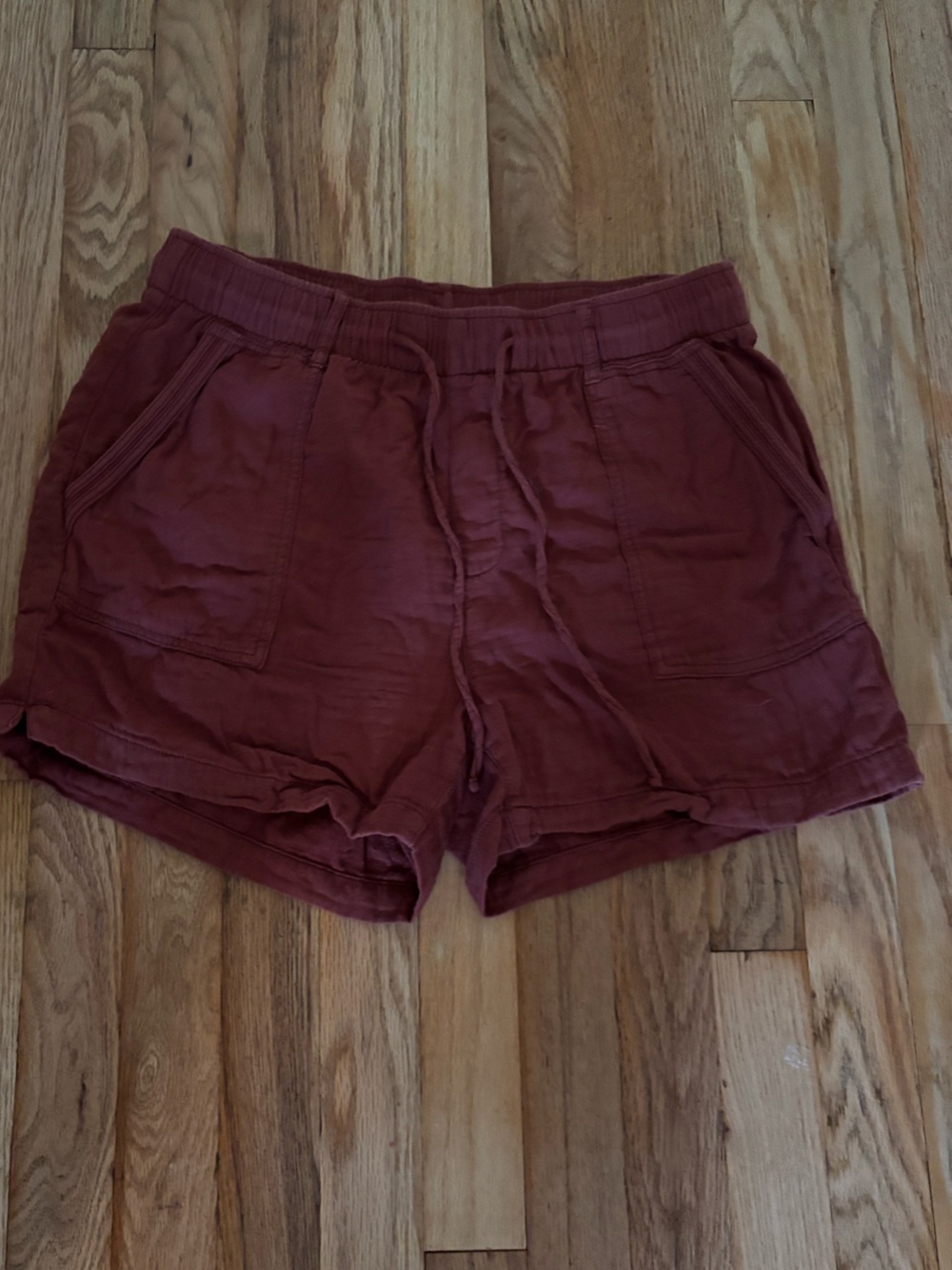 Rust colored drawstring shorts
